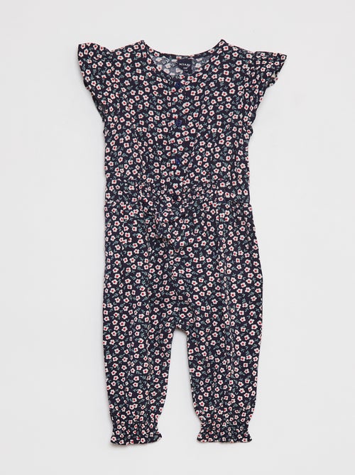 Lange jumpsuit met ceintuur - Kiabi