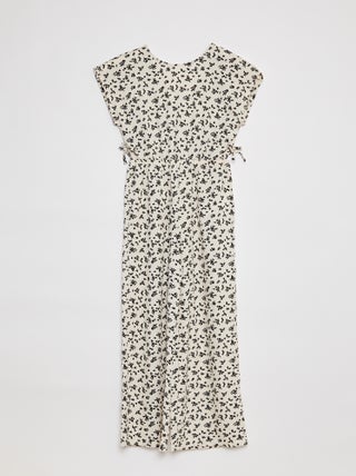 Lange jumpsuit met korte mouw