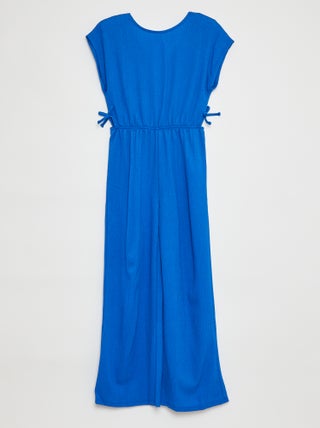 Lange jumpsuit met korte mouw