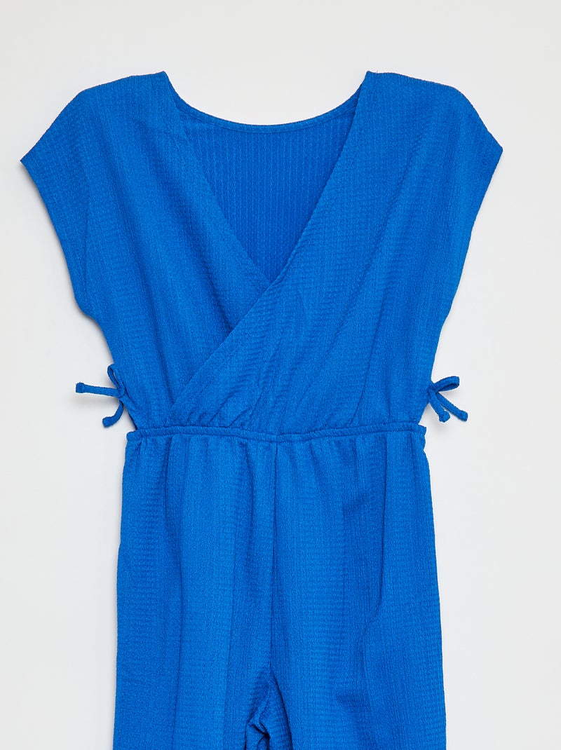 Lange jumpsuit met korte mouw BLAUW - Kiabi