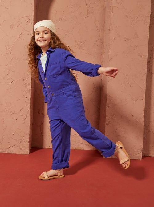 Lange jumpsuit van gemengd linnen - Uniseks - Kiabi