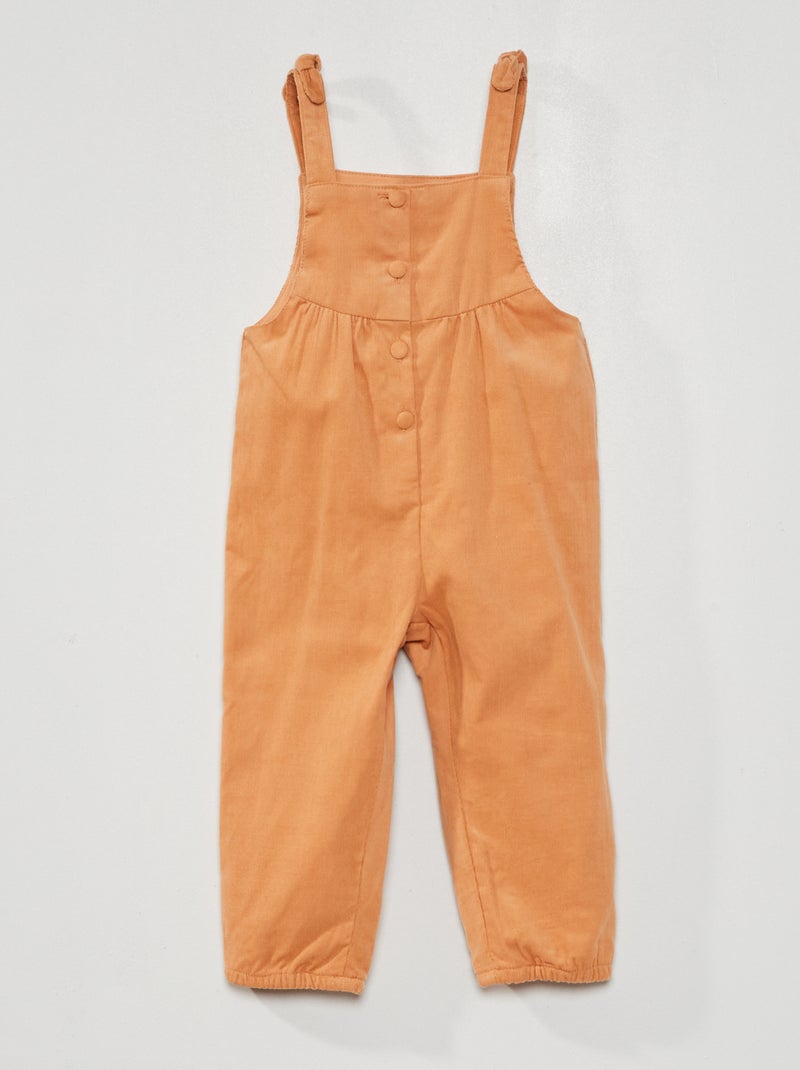 Lange jumpsuit van velours BIEGE - Kiabi