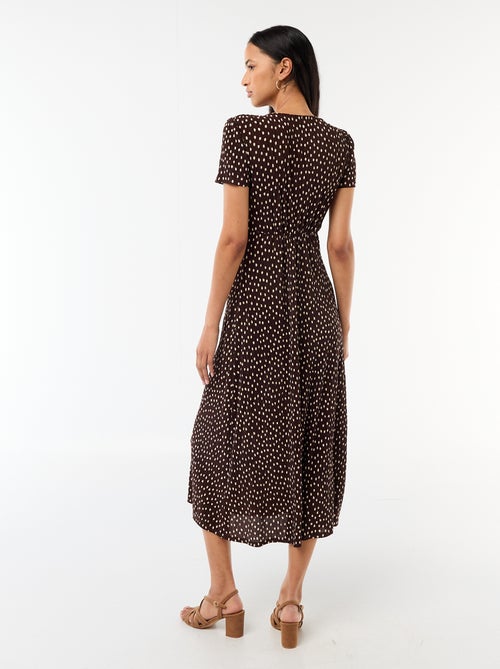 Lange jurk met all-over fijne print - Kiabi