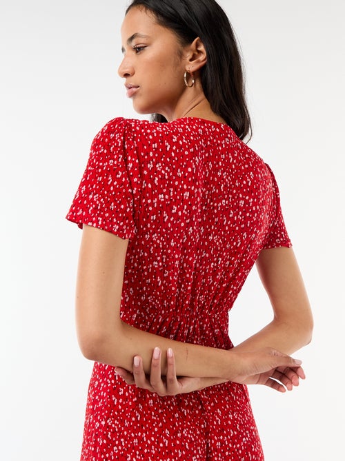 Lange jurk met all-over fijne print - Kiabi