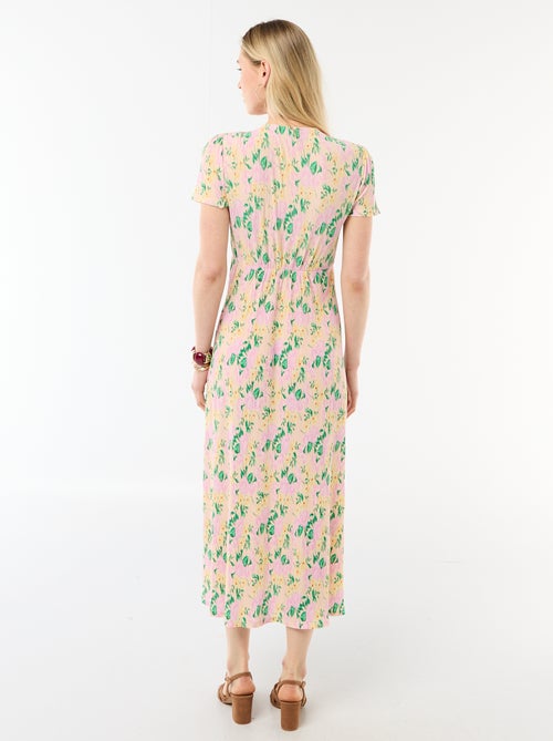 Lange jurk met all-over fijne print - Kiabi