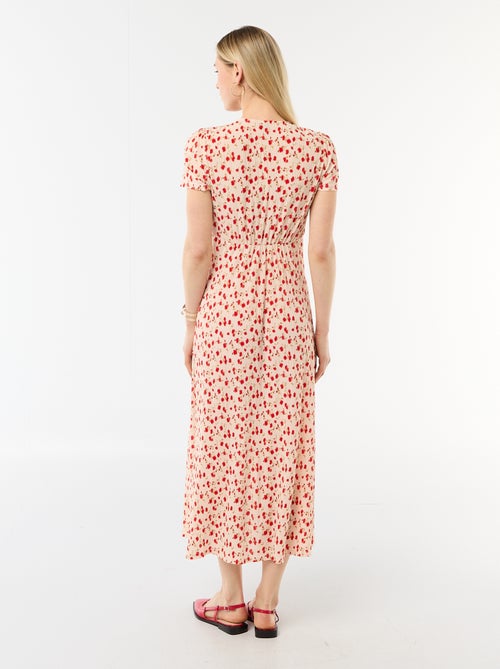 Lange jurk met all-over fijne print - Kiabi