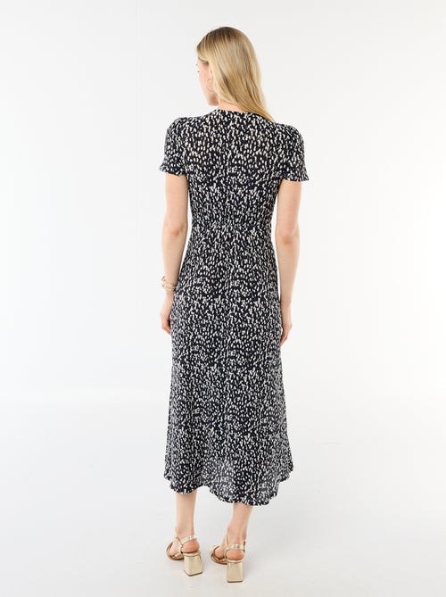 Lange jurk met all-over fijne print - Kiabi