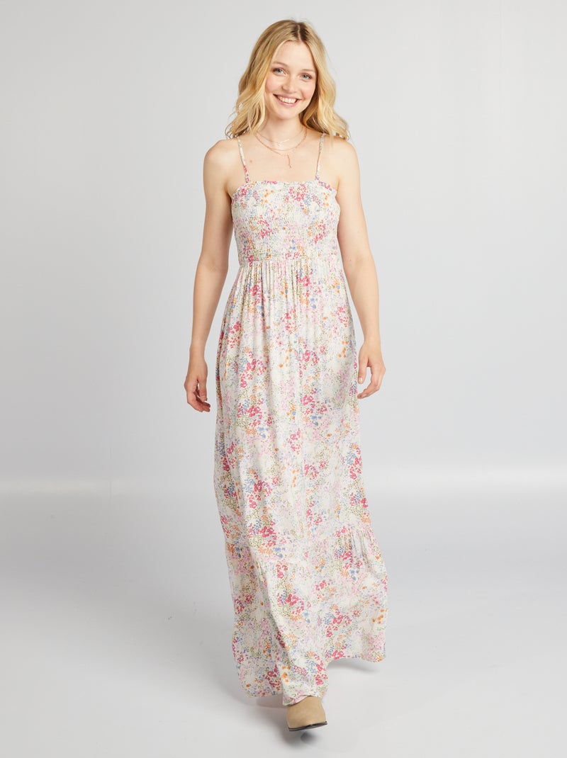 Lange jurk met bloemen 'JDY' WIT - Kiabi