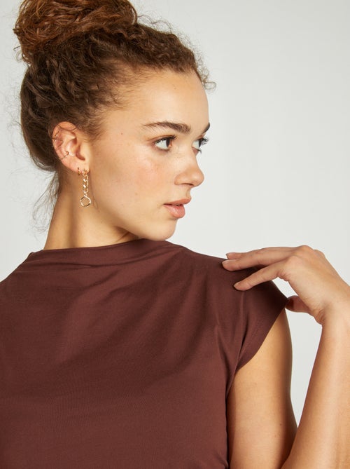 Lange jurk met gedrapeerd effect - Kiabi