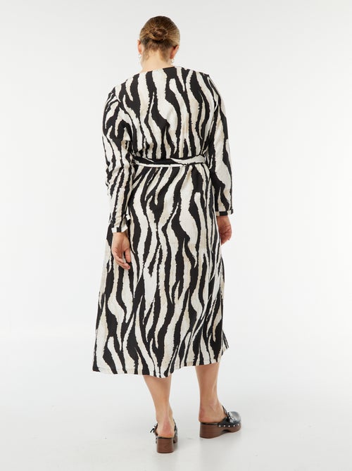 Lange jurk met knoopsluiting over de volledige lengte - Kiabi