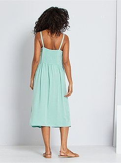 Lange jurk met knopen - Kiabi