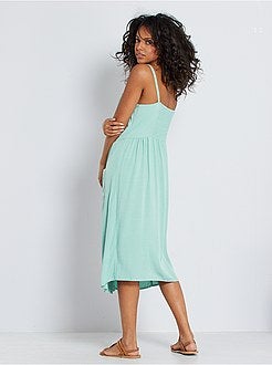 Lange jurk met knopen - Kiabi