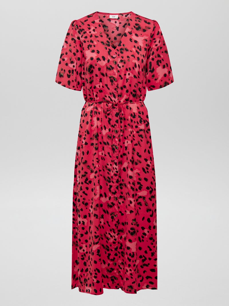 Lange jurk met korte mouw 'JDY' ROOD - Kiabi