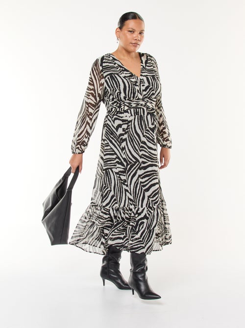 Lange jurk met motiefje en lange mouw - Kiabi