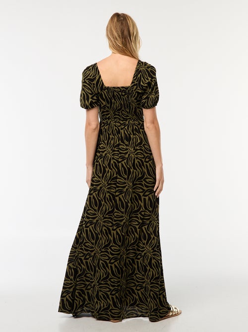 Lange jurk met print en splitjes - Kiabi