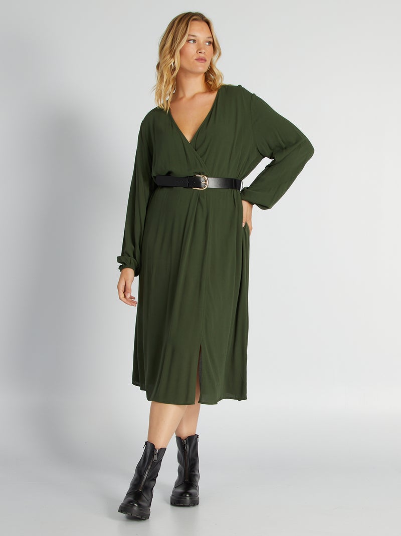 Lange jurk met print GROEN - Kiabi