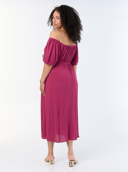 Lange jurk met ronde hals en decolleté - Kiabi Lange jurk met ronde hals en decolleté - Kiabi