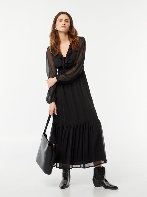 Lange jurk met volants - Kiabi