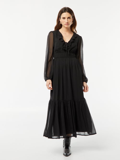 Lange jurk met volants - Kiabi