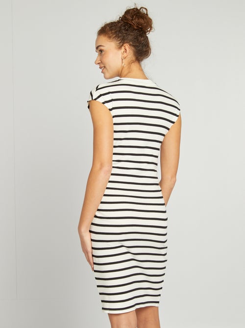 Lange jurk van elastische ribstof - Kiabi