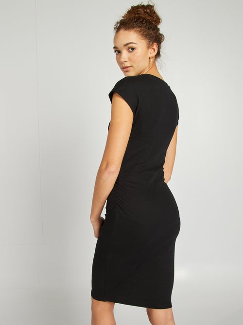 Lange jurk van elastische ribstof - Kiabi