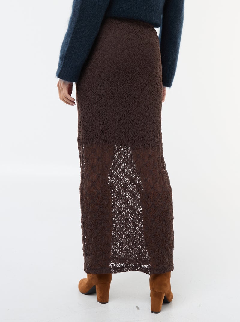 Lange kanten rok Bruin - Kiabi