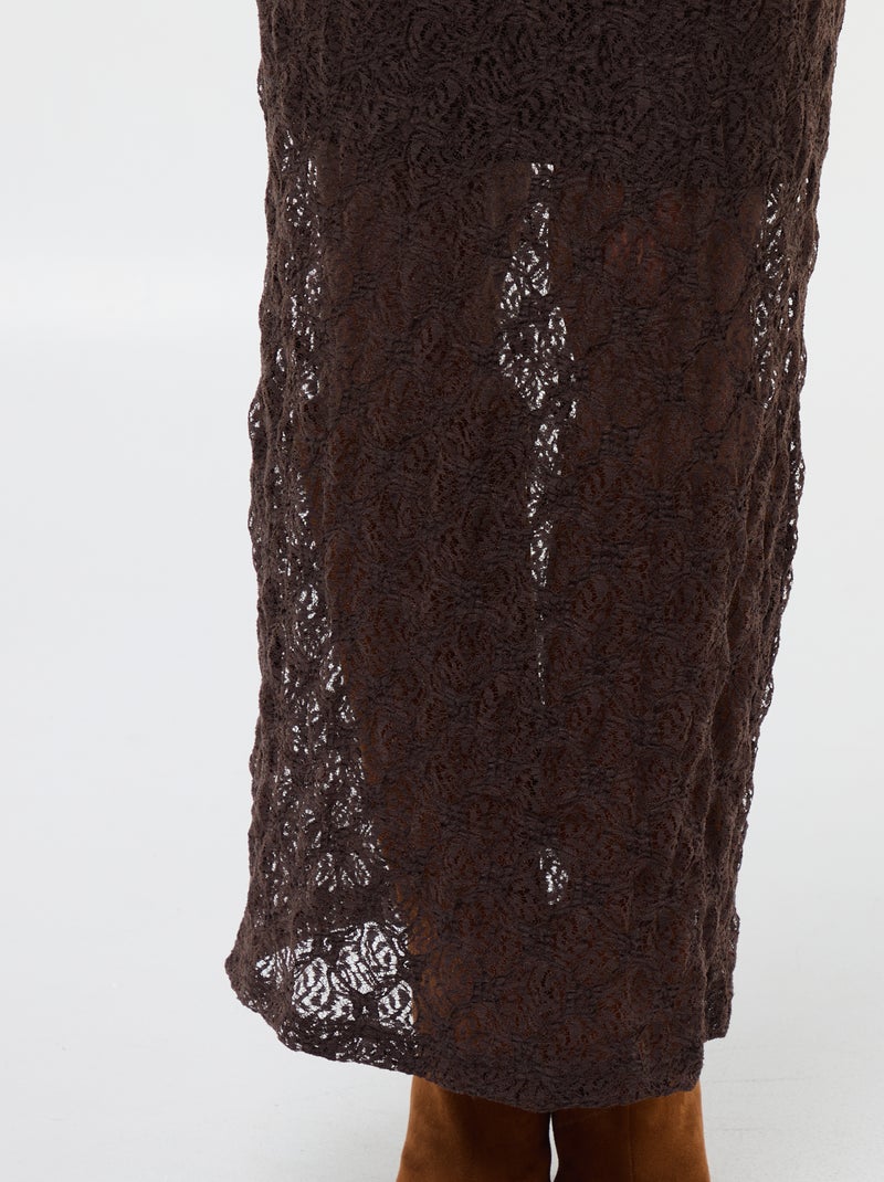 Lange kanten rok Bruin - Kiabi