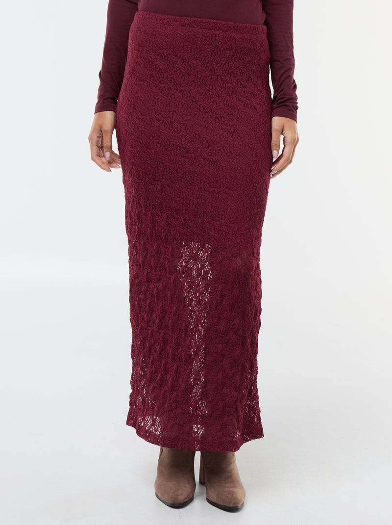 Lange kanten rok Rood - Kiabi