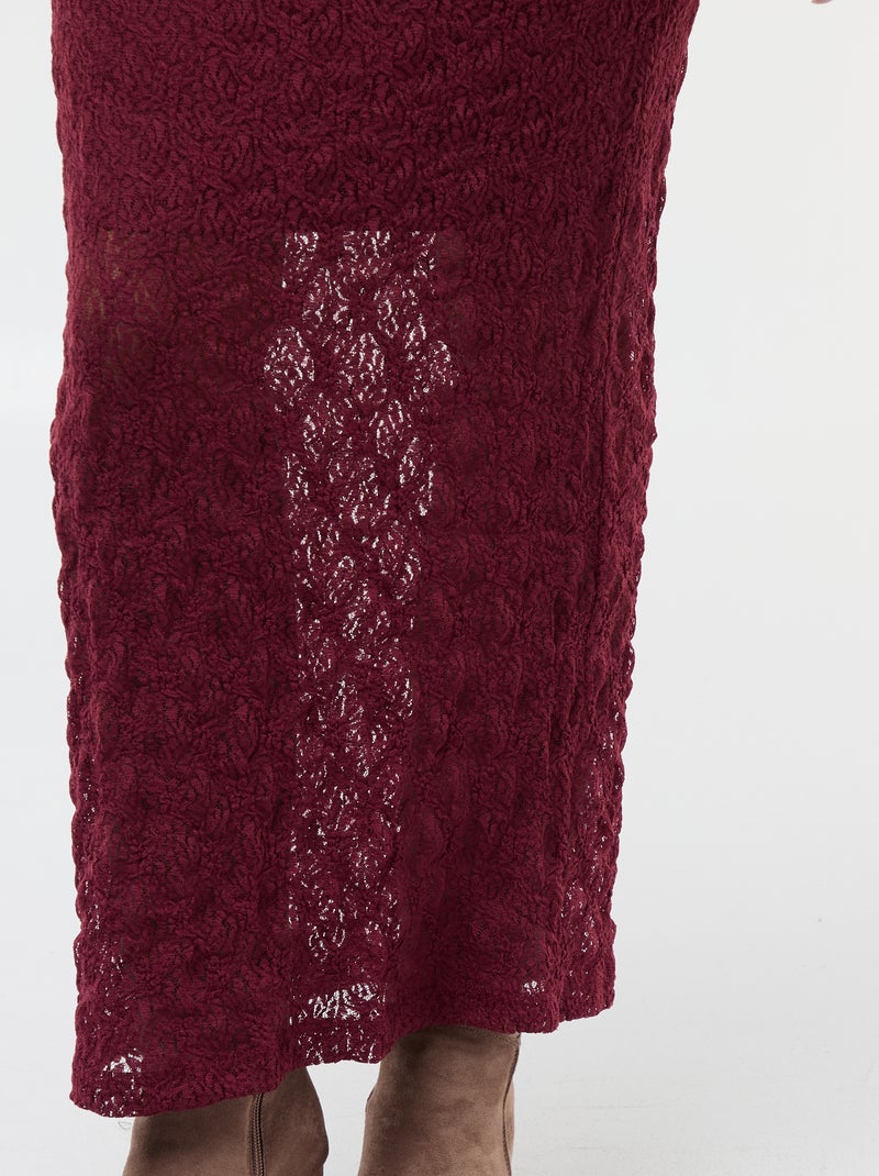 Lange kanten rok Rood - Kiabi