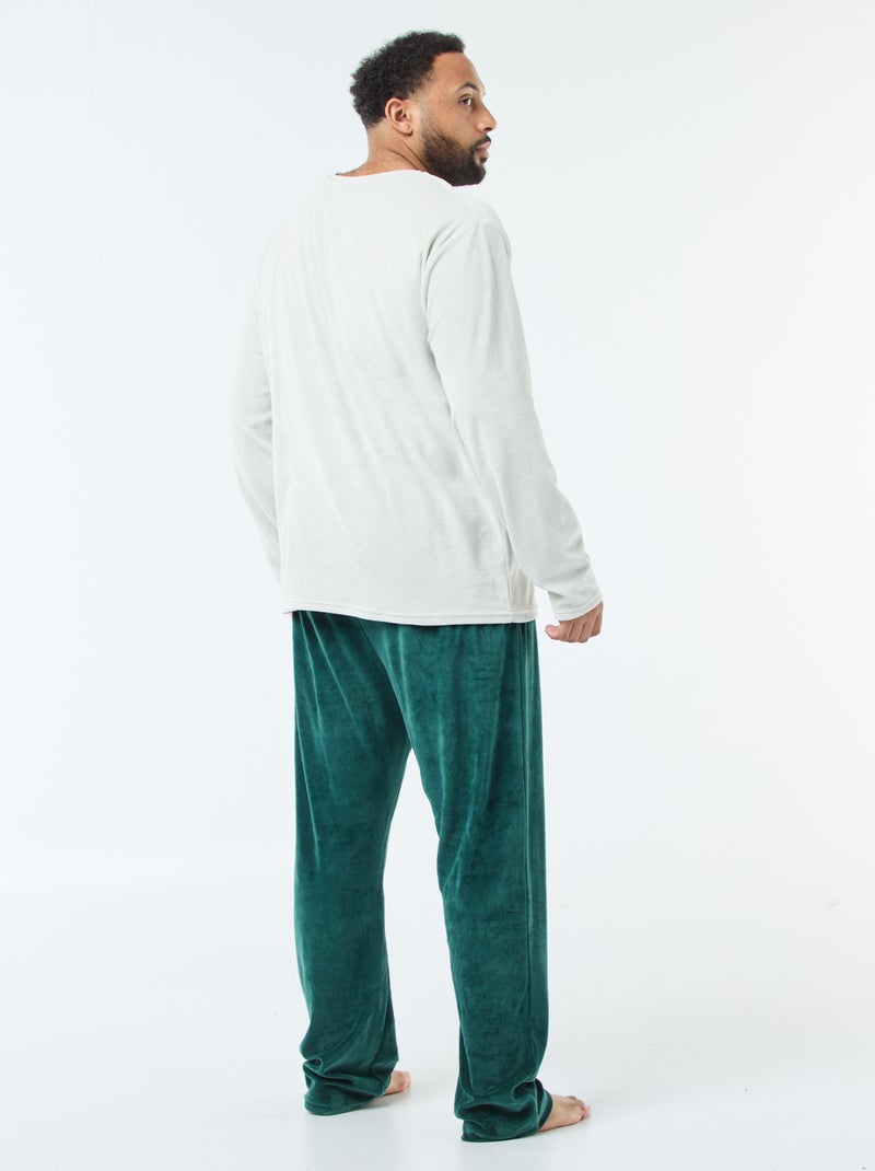 Lange kerstpyjama - 2-delig Groen - Kiabi