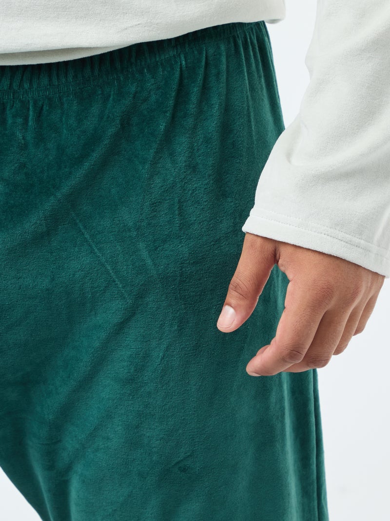 Lange kerstpyjama - 2-delig Groen - Kiabi