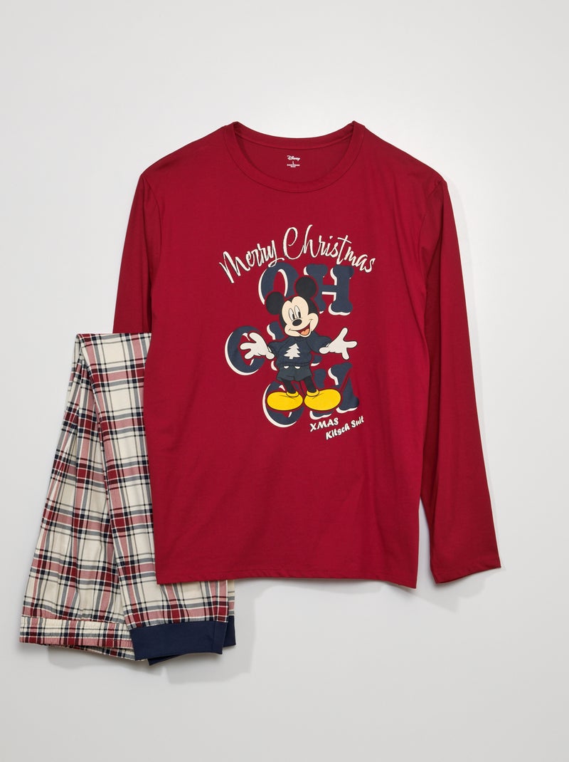 Lange kerstpyjama met 'Mickey'-print - 2-delig mickey - Kiabi