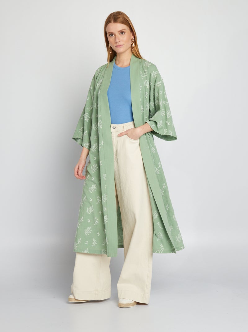 Lange kimono GROEN - Kiabi