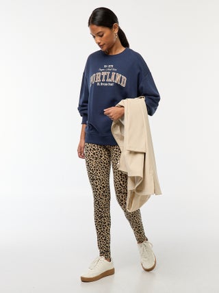 Lange legging met luipaardmotief