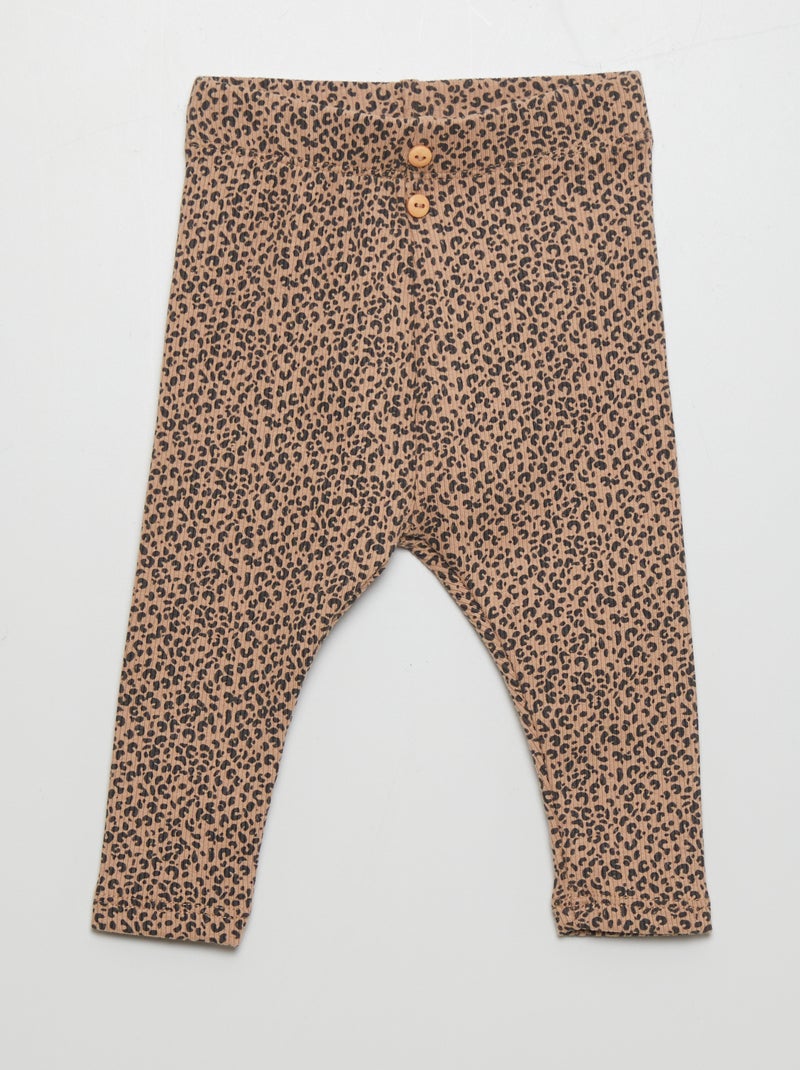 Lange legging met motief BIEGE - Kiabi