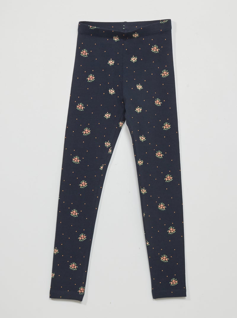 Lange legging met motief BLAUW - Kiabi