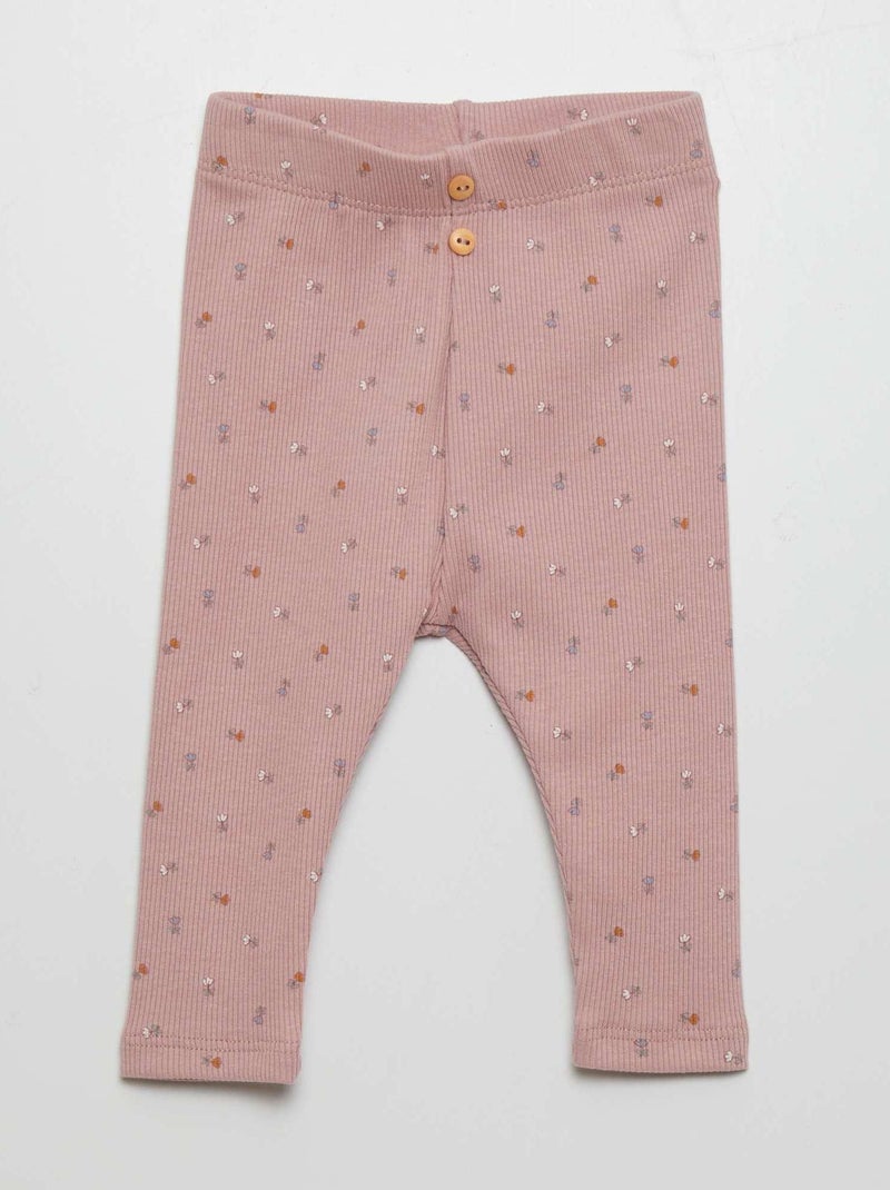 Lange legging met motief PAARS - Kiabi