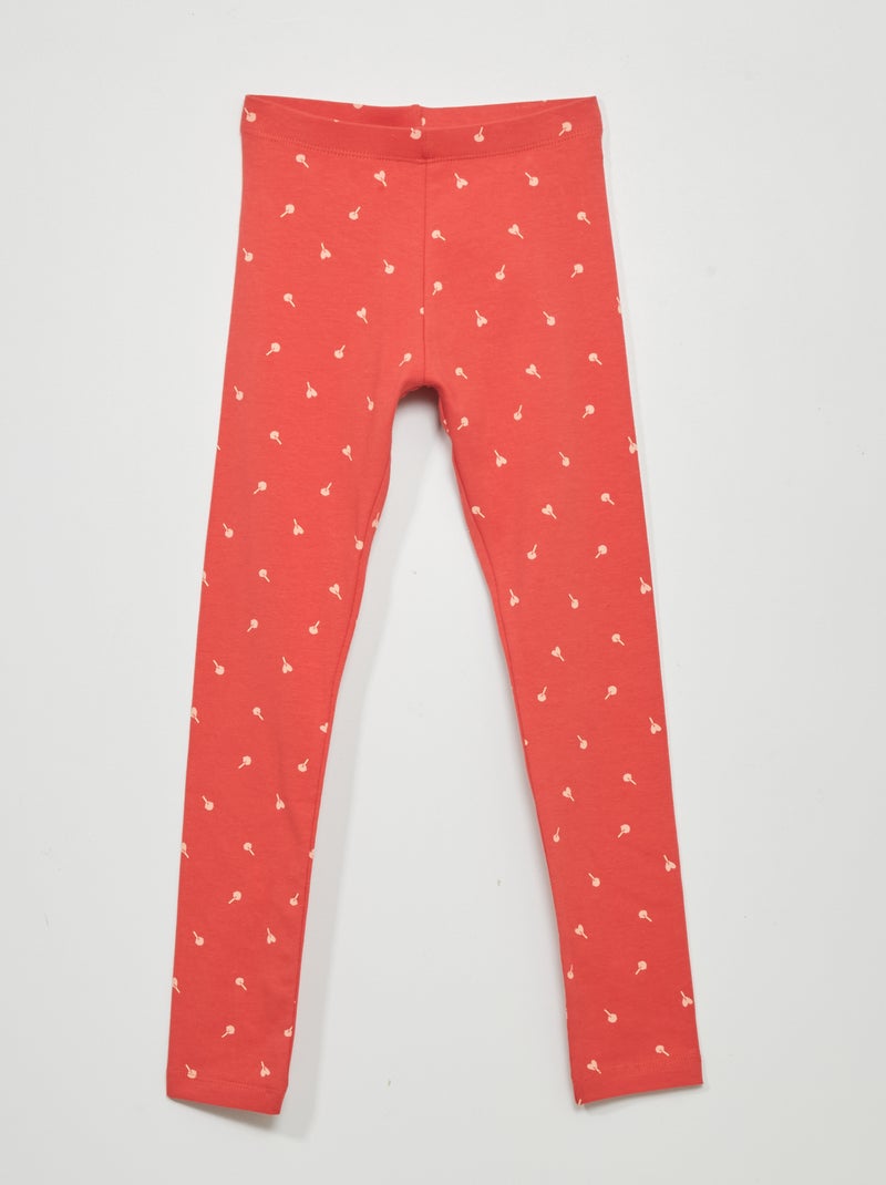 Lange legging met motief ROOD - Kiabi