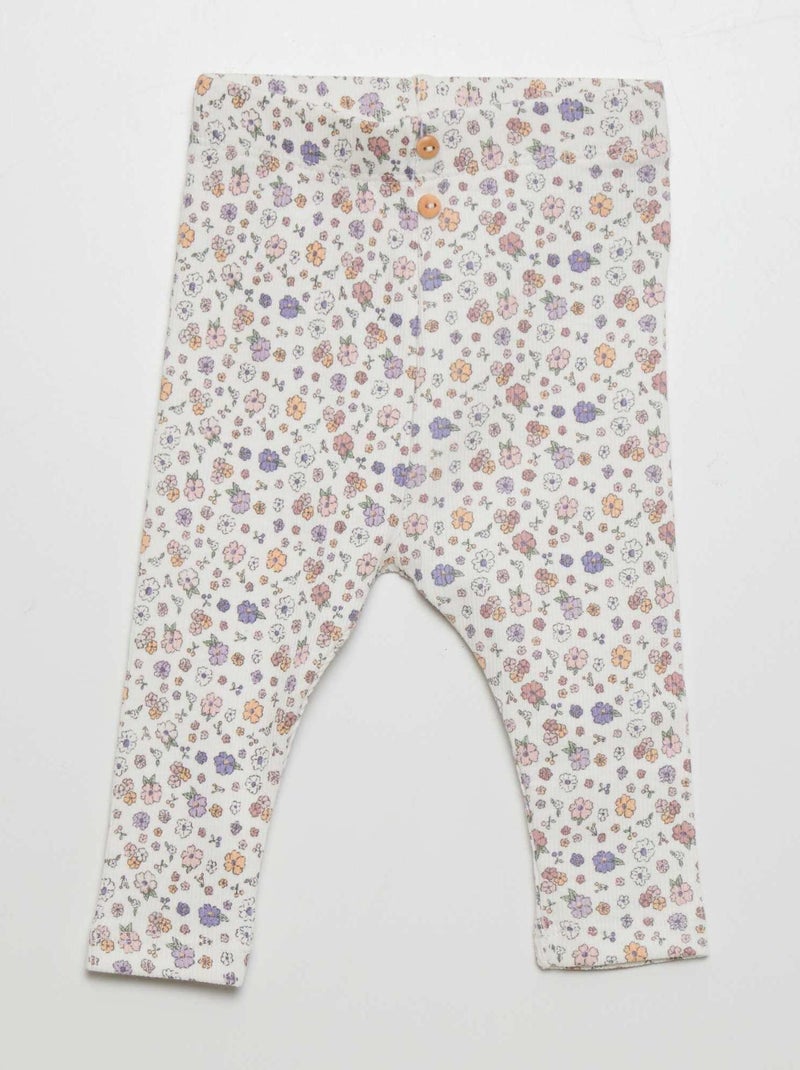Lange legging met motief WIT - Kiabi