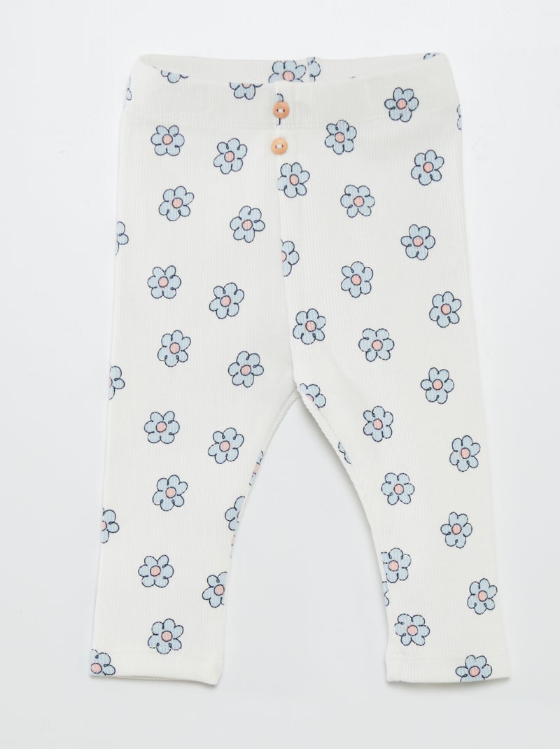 Lange legging met motief WIT - Kiabi