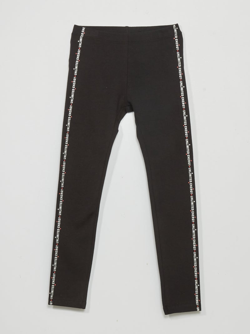 Lange legging met motief ZWART - Kiabi