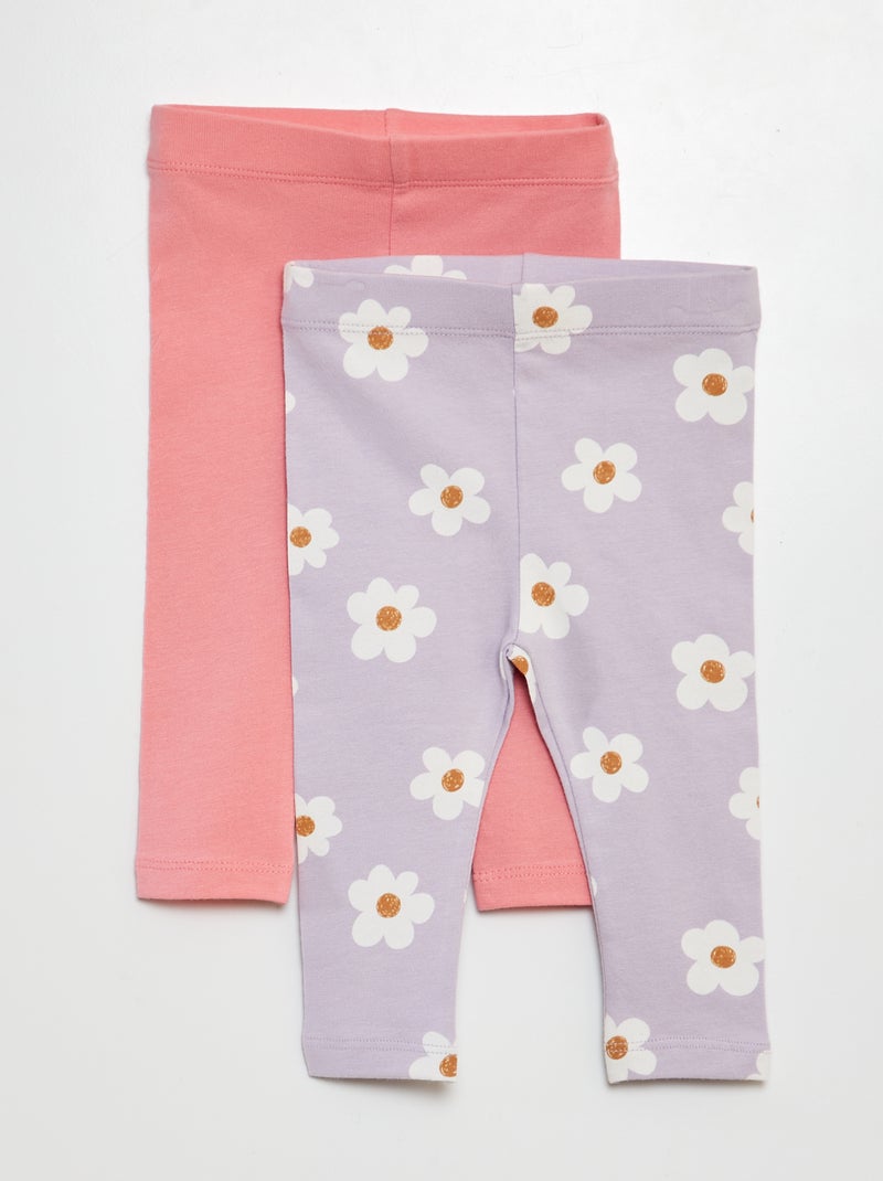 Lange legging met print - 2 stuks PAARS - Kiabi
