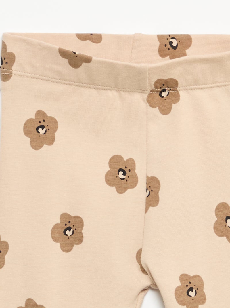 Lange legging met print Biege - Kiabi