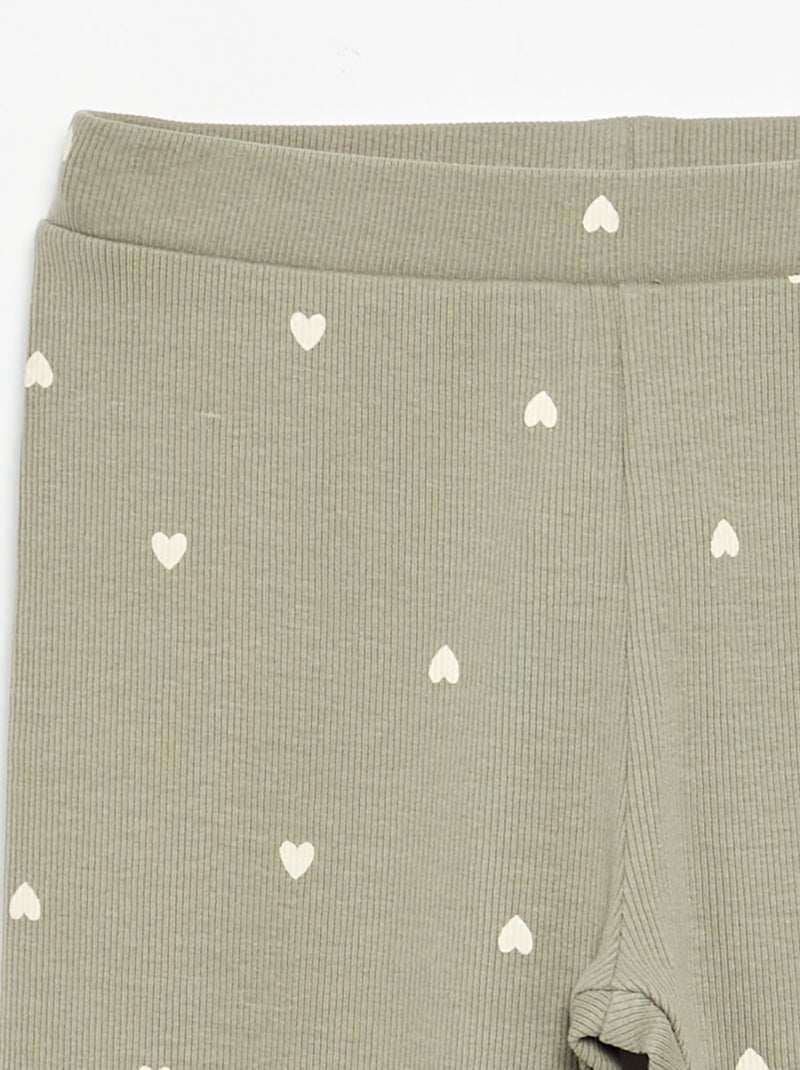 Lange legging met print Groen - Kiabi
