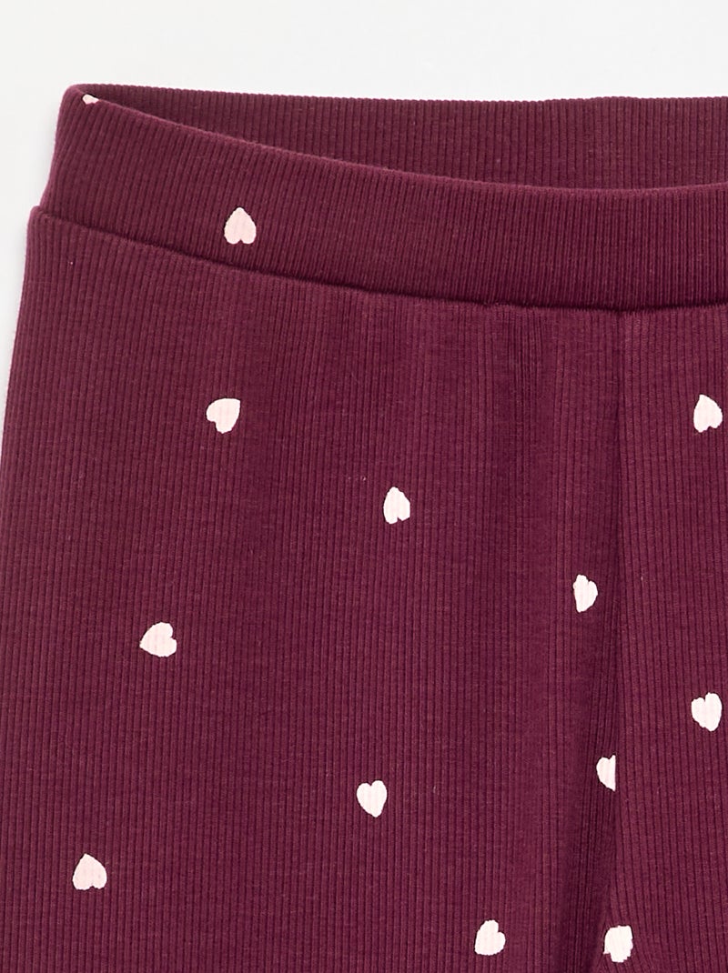 Lange legging met print Paars - Kiabi