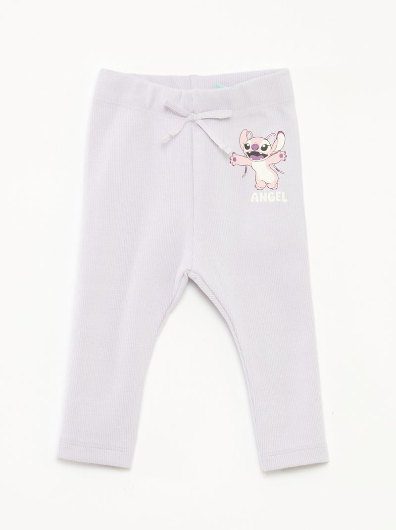 Lange legging met ribbeltextuur 'Disney' Paars - Kiabi