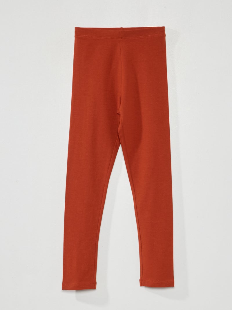 Lange legging met stretch BRUIN - Kiabi
