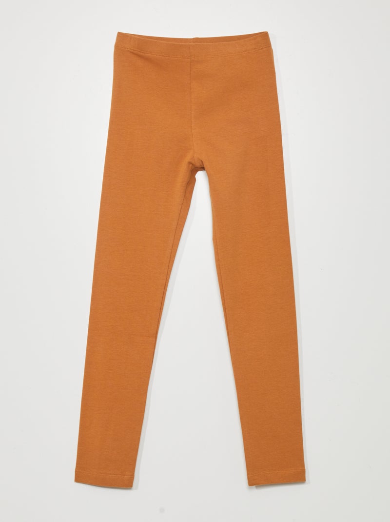 Lange legging met stretch BRUIN - Kiabi