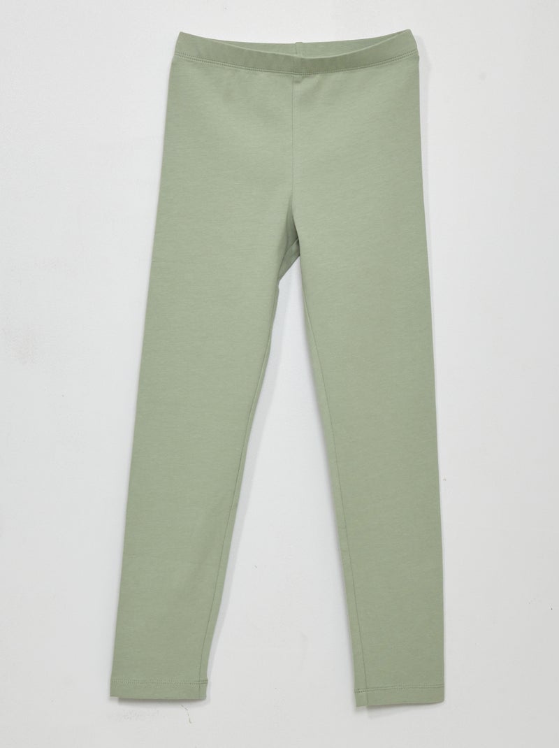 Lange legging met stretch grijs groen - Kiabi