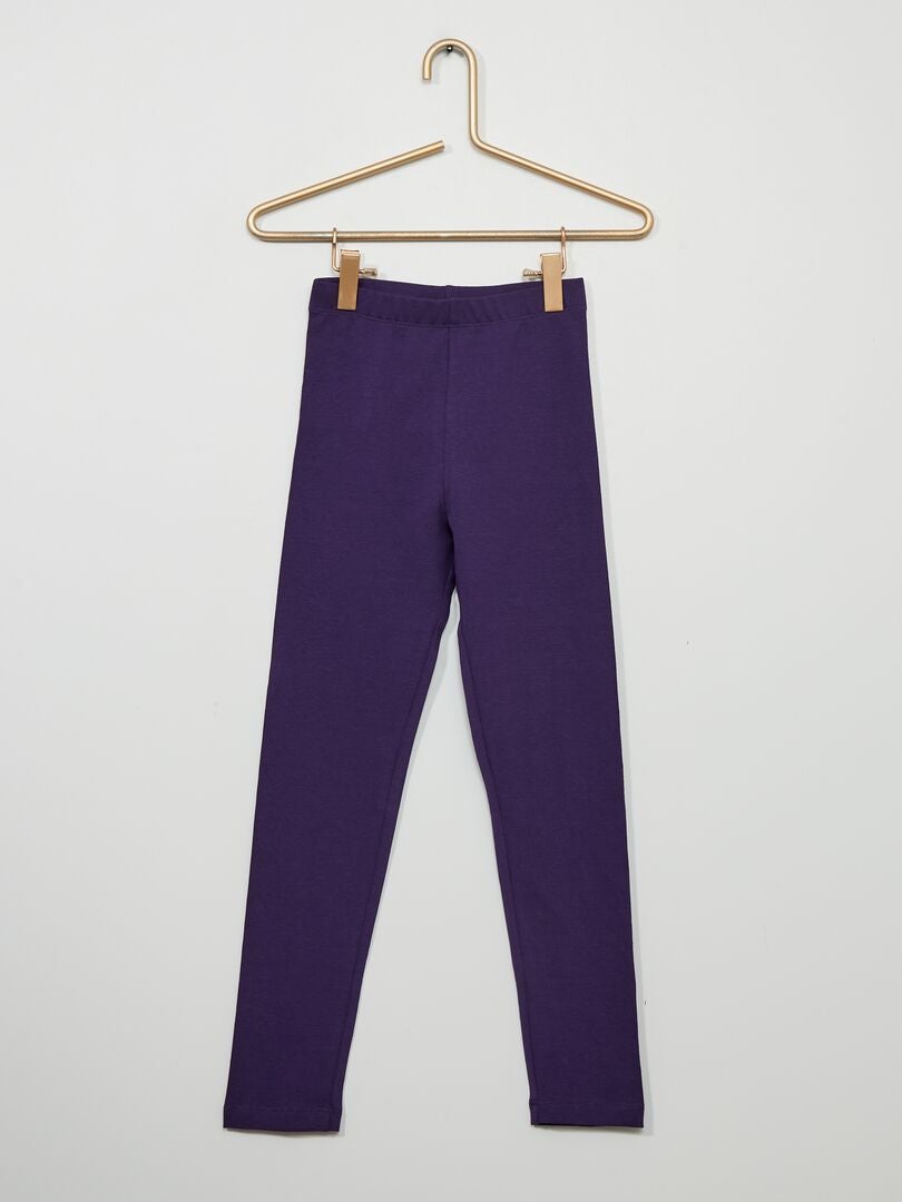 Lange legging met stretch paars - Kiabi